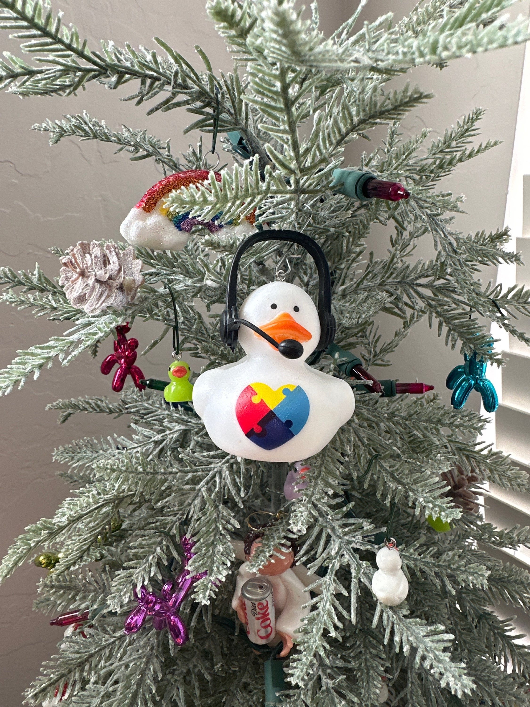 Christmas ornament, gaming Autism awareness, SUV duck, streaming  autism acceptance teacher gift, rubber duck ornament, ducky ornament
