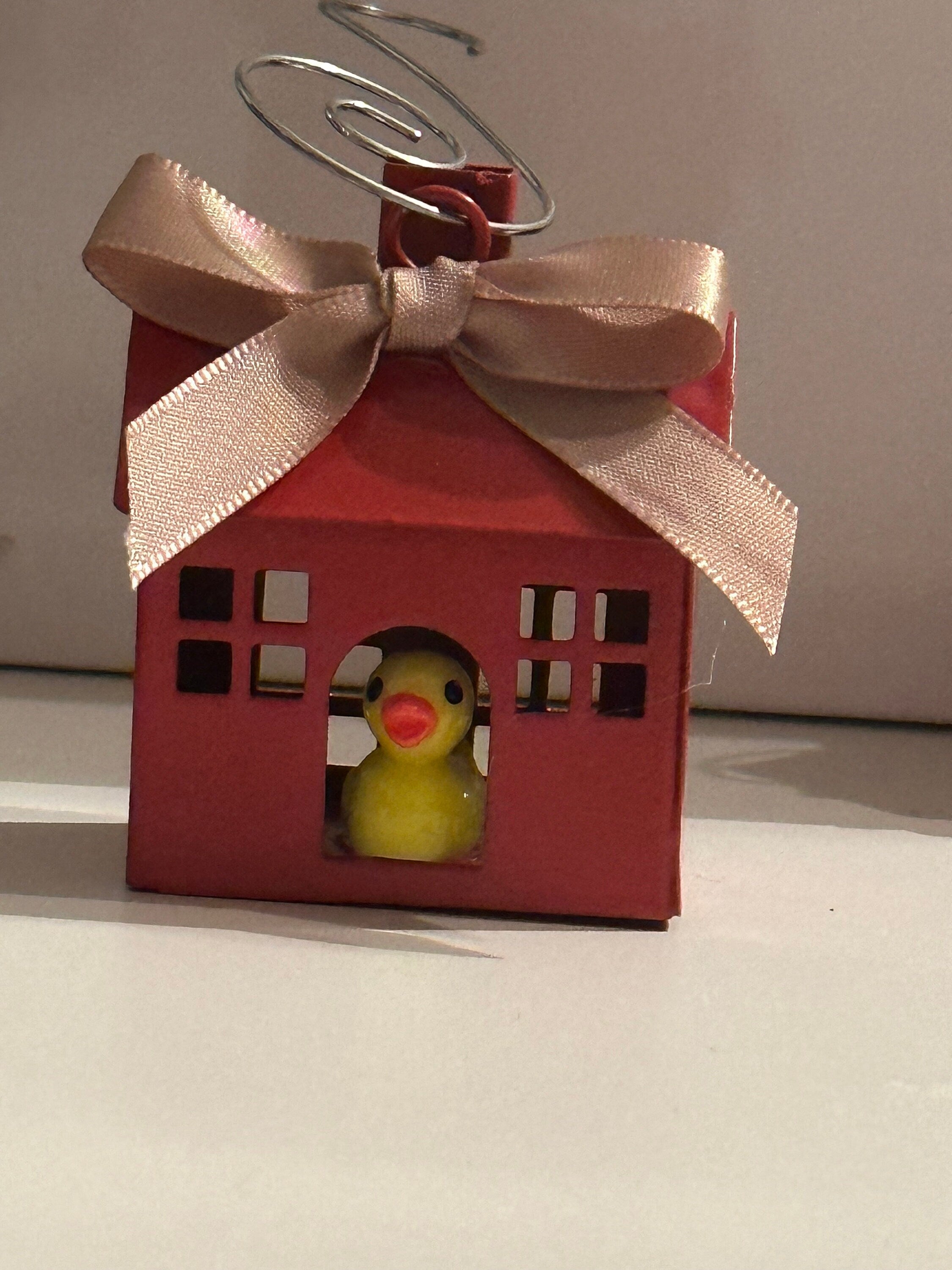 Rubber Duck Christmas Ornament: Red House Tree Decor