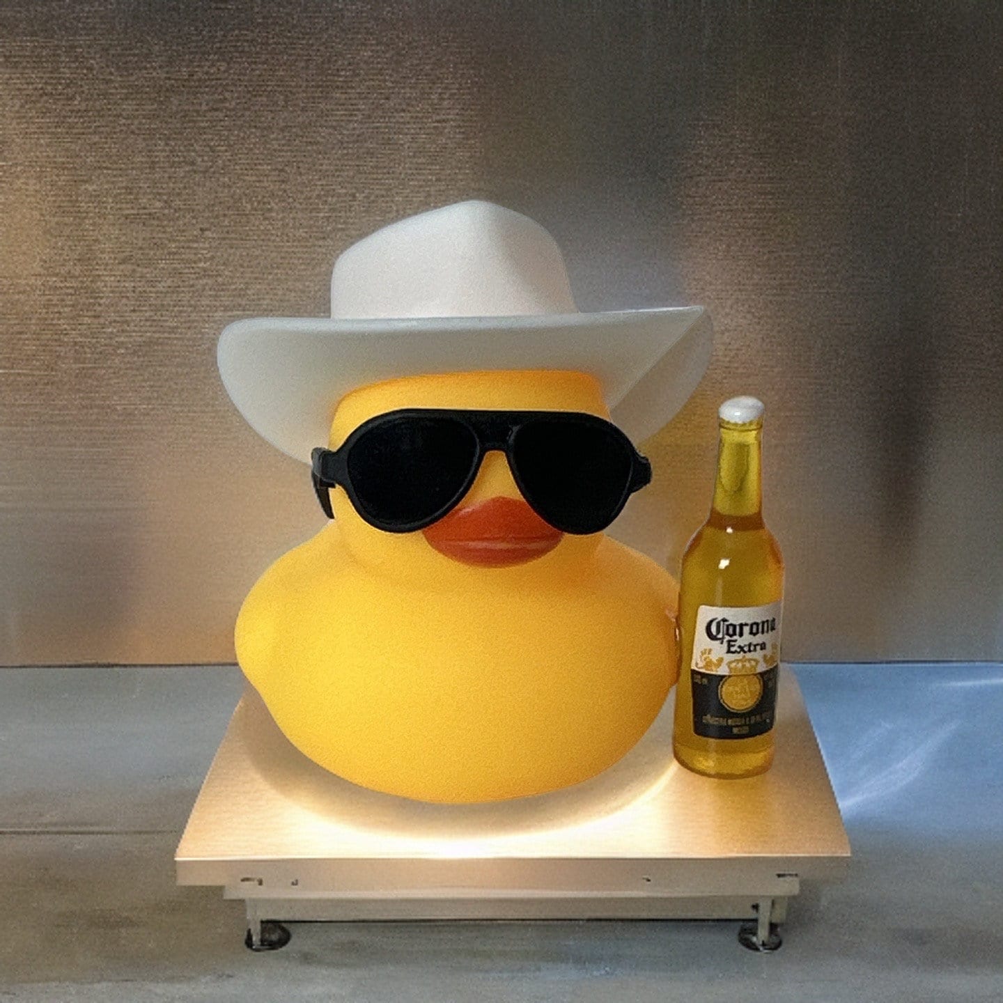 Cowboy Rubber Duck: Cruising Companion with Corona.  Ask us about our beer selection