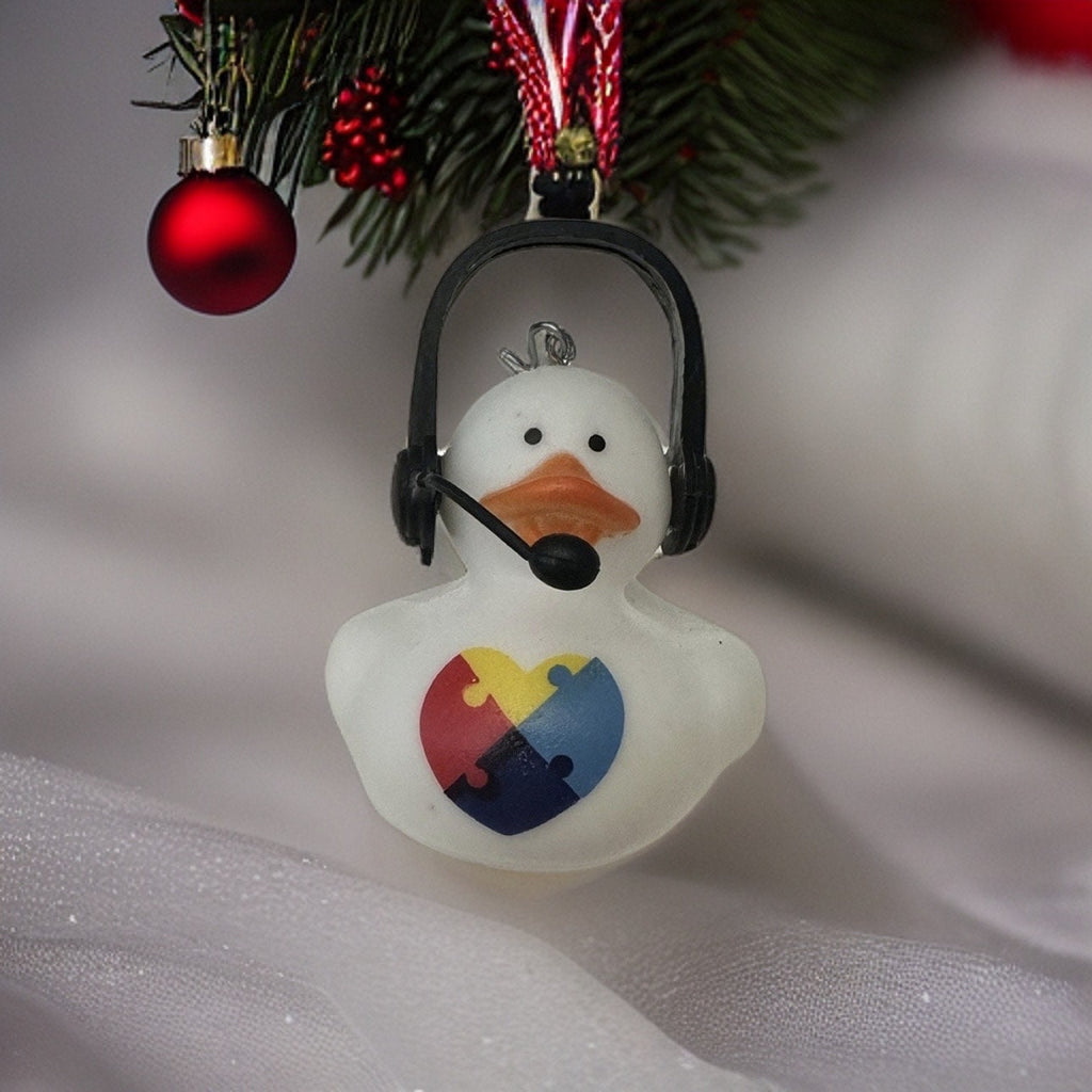 Christmas ornament, gaming Autism awareness, SUV duck, streaming  autism acceptance teacher gift, rubber duck ornament, ducky ornament
