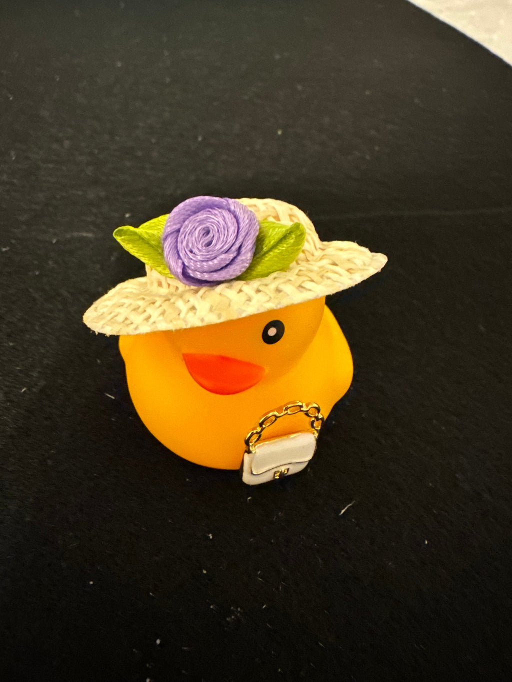 Diva Duck, Flower Hat, Purse, Rubber Duck Office Gift