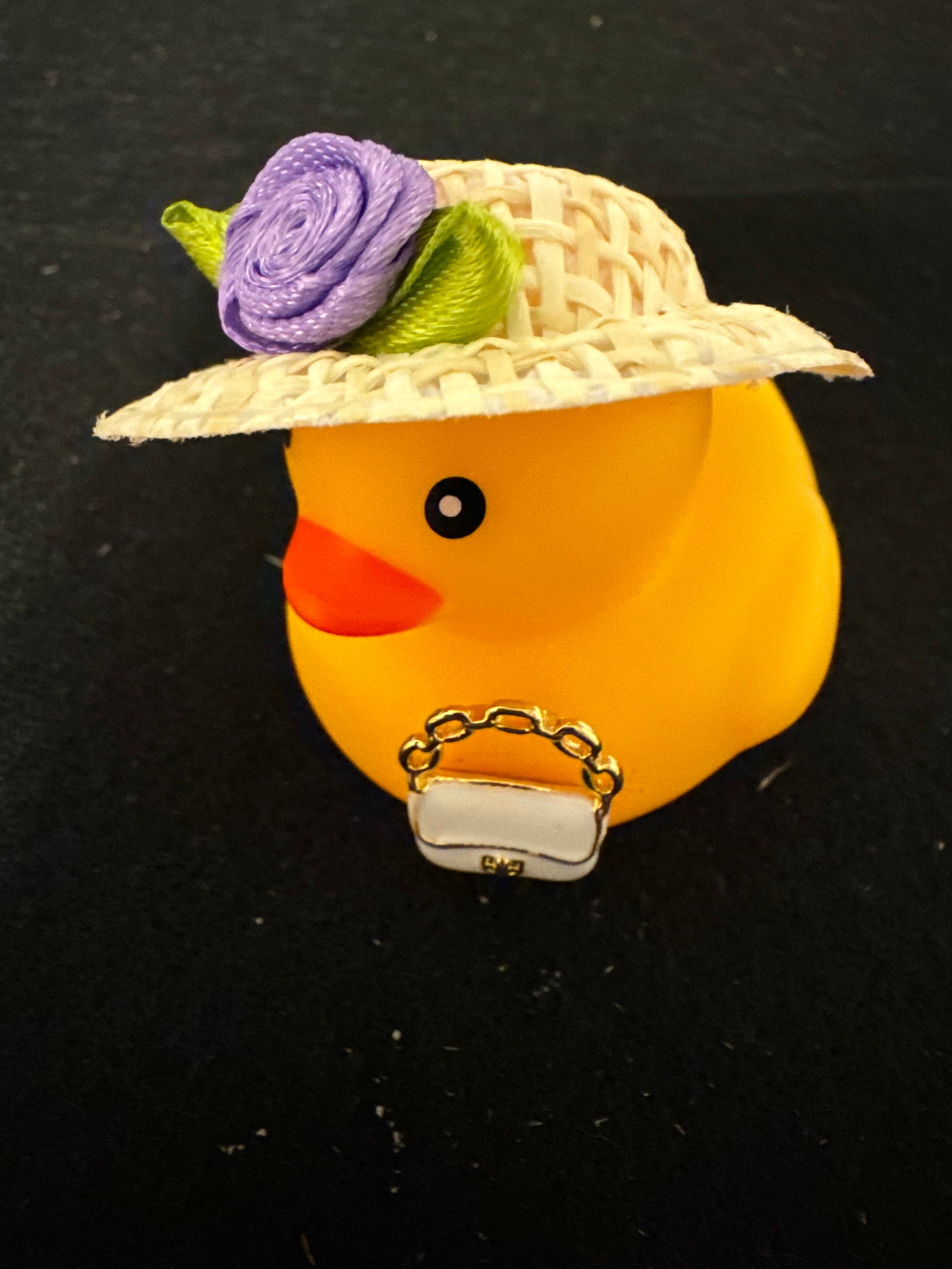 Diva Duck, Flower Hat, Purse, Rubber Duck Office Gift