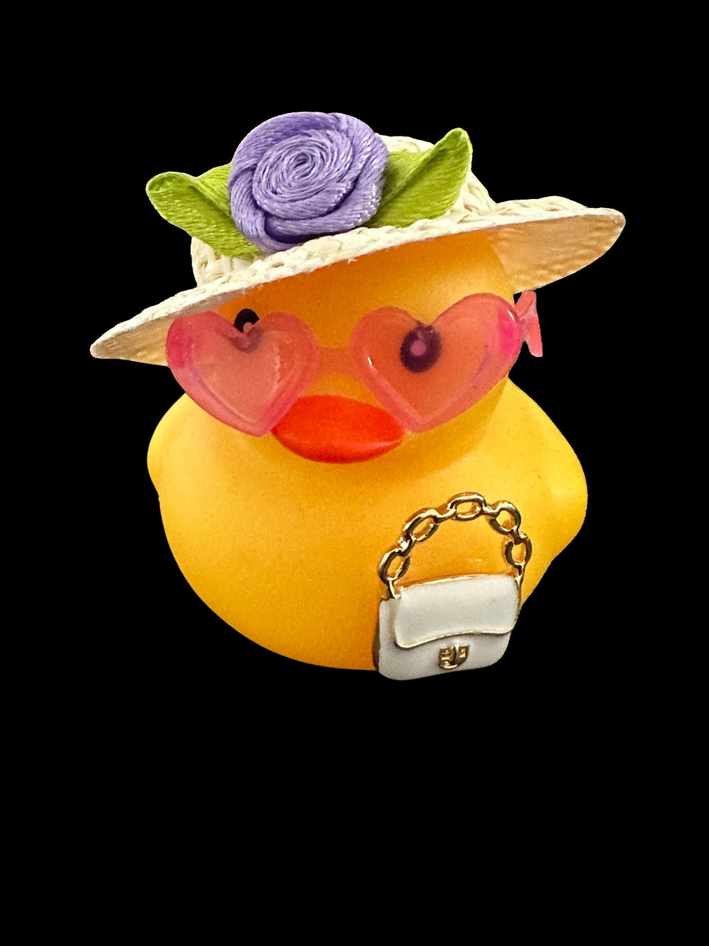 Diva Duck, Flower Hat, Purse, Rubber Duck Office Gift