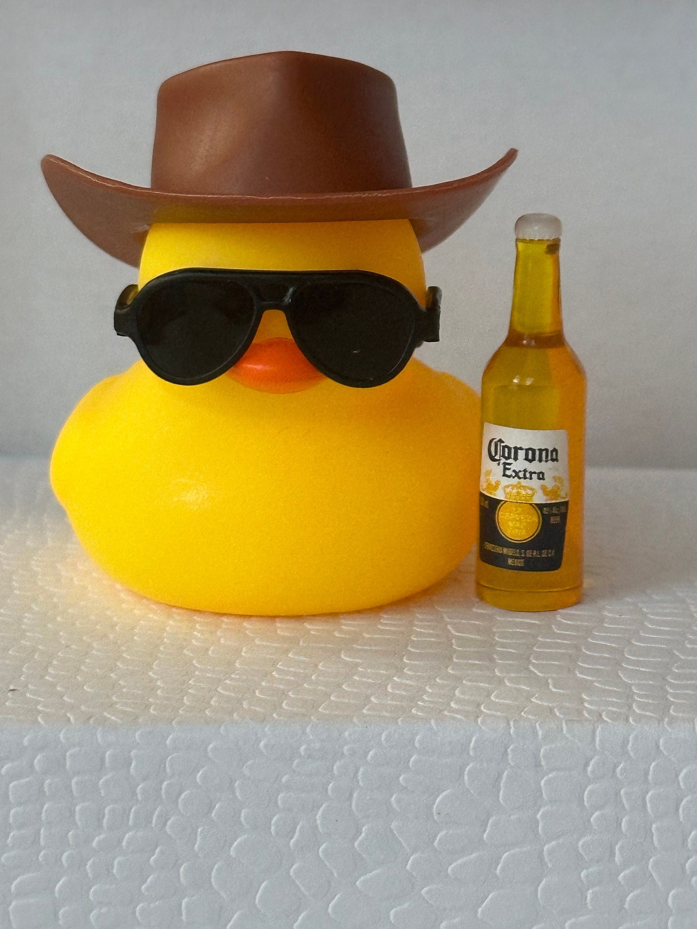 Handmade Rubber Duck Decor: Cowboy Hat, Mini Beer, Car Dashboard Ornament