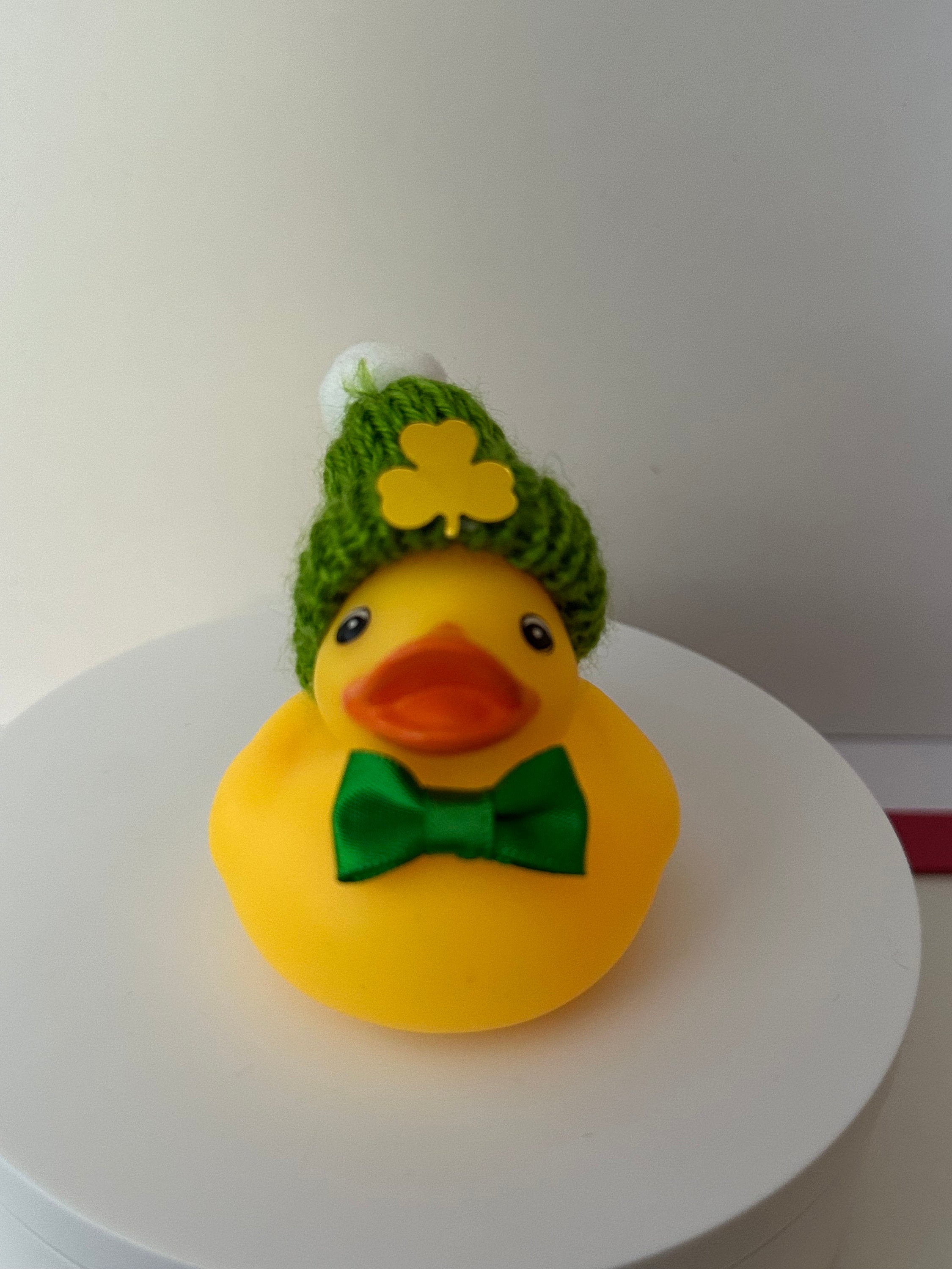 Lucky Rubber Duck: St Patrick's Day Lucky Clover Beanie