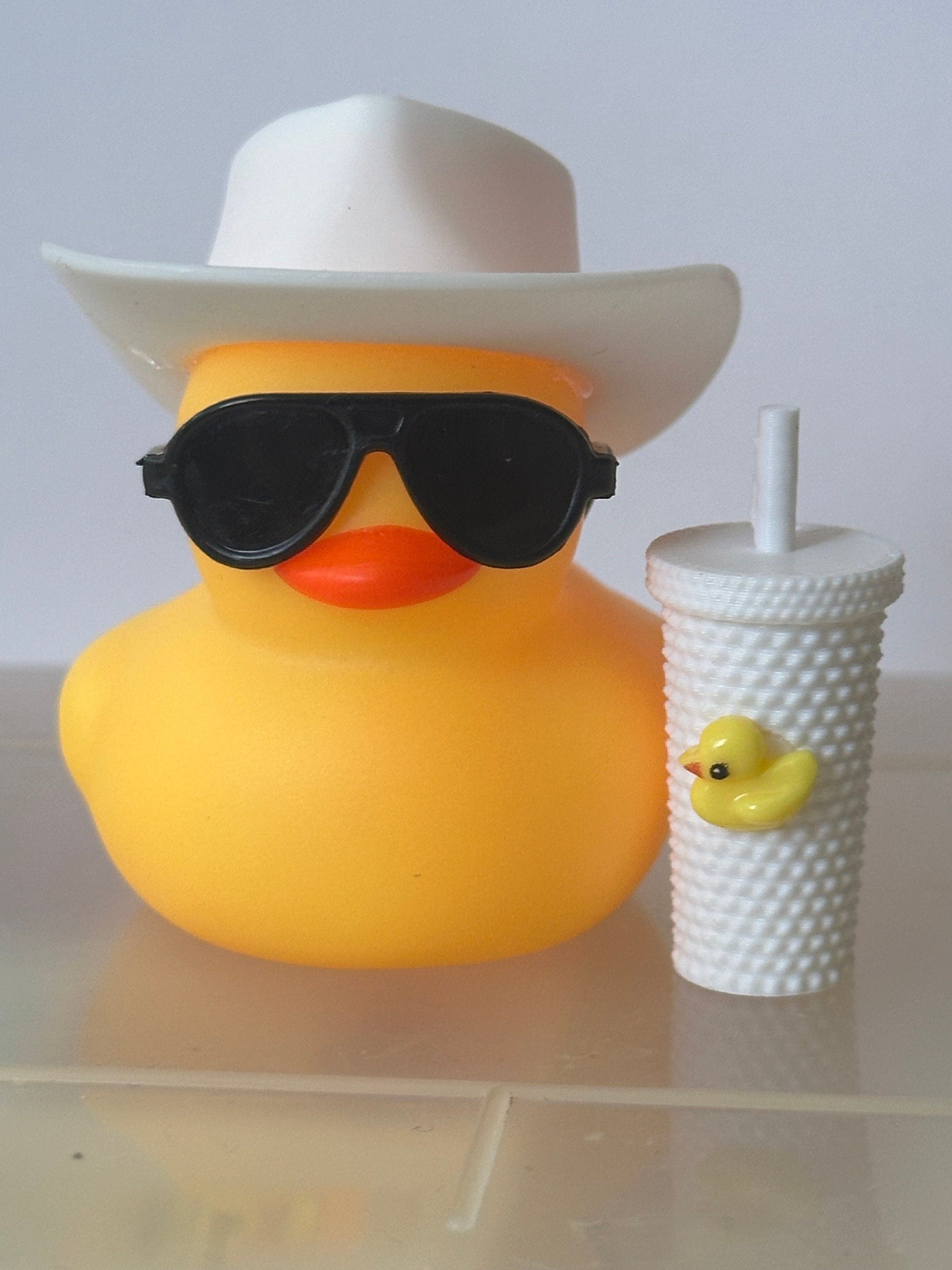 Coffee Duck with Cup: Cruising Dashboard Ornament