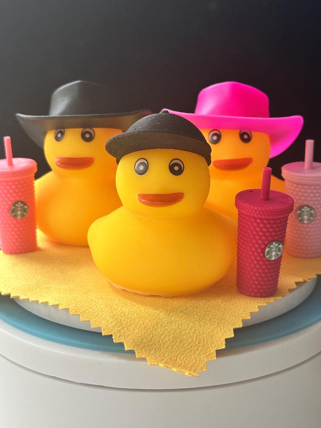 Rubber Duck with Coffee, Cafe fan gift, Personalize with name or year