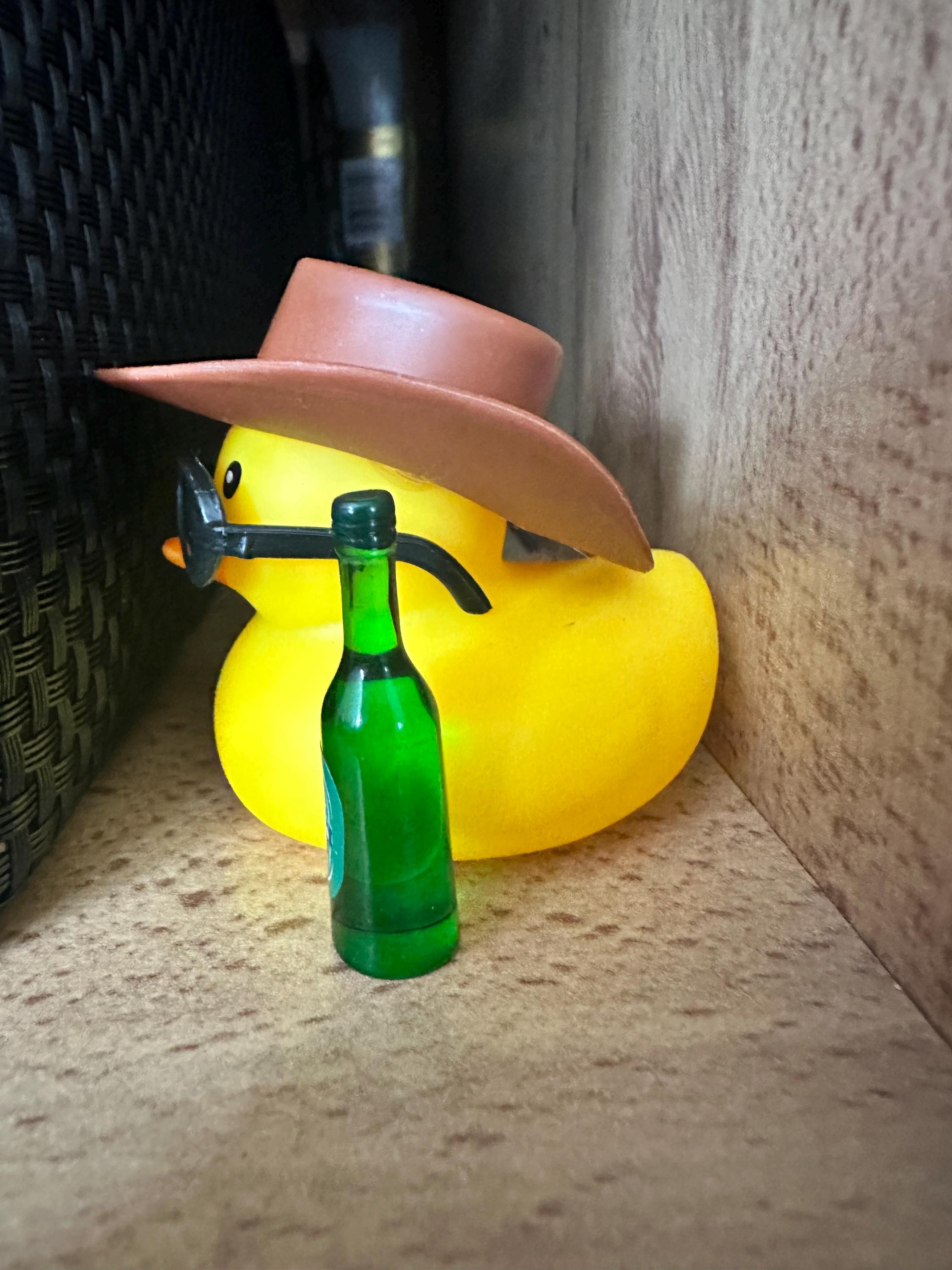 Cowboy Rubber Duck: Beer Theme Car Accessory