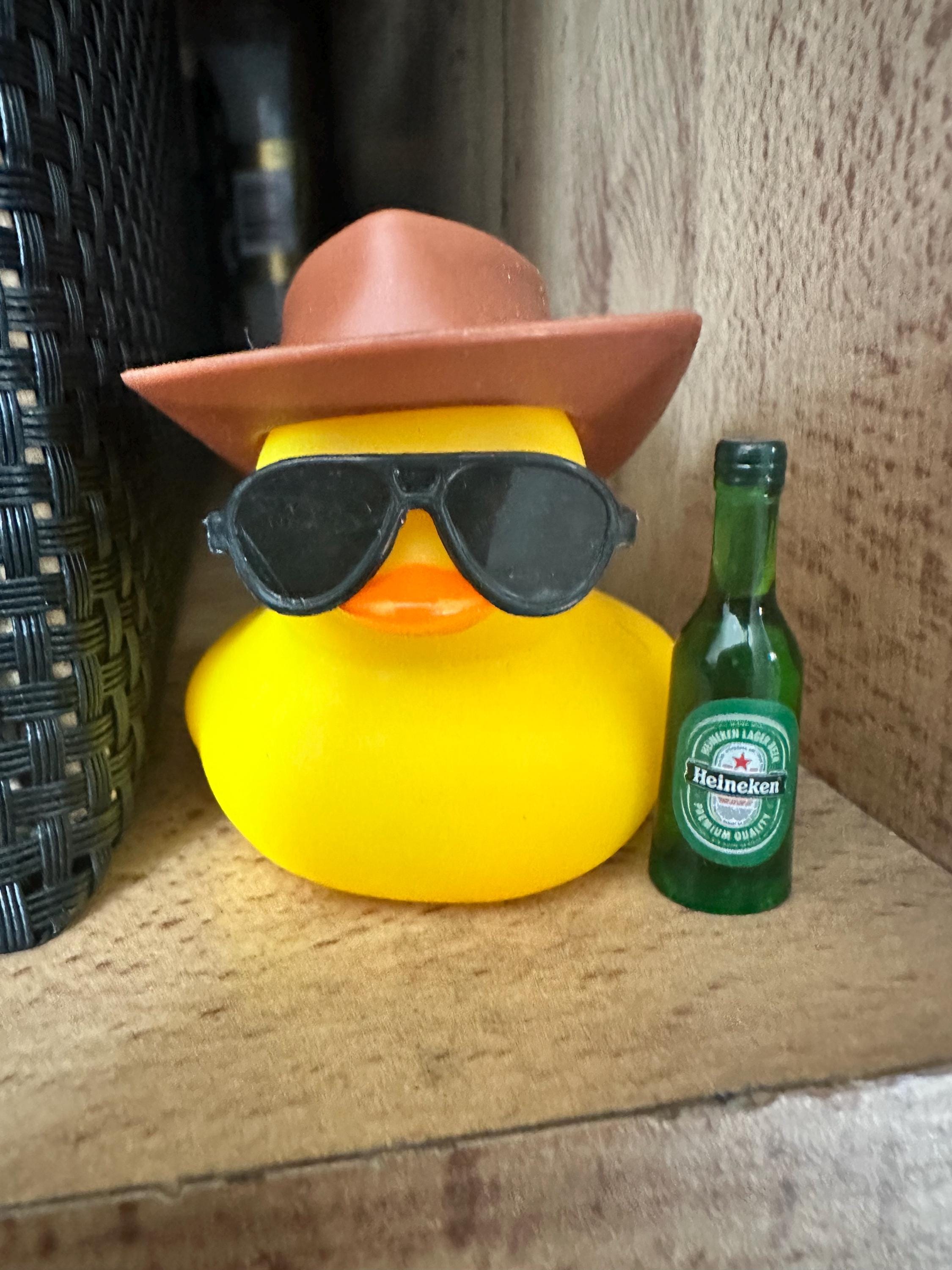 Cowboy Rubber Duck: Beer Theme Car Accessory