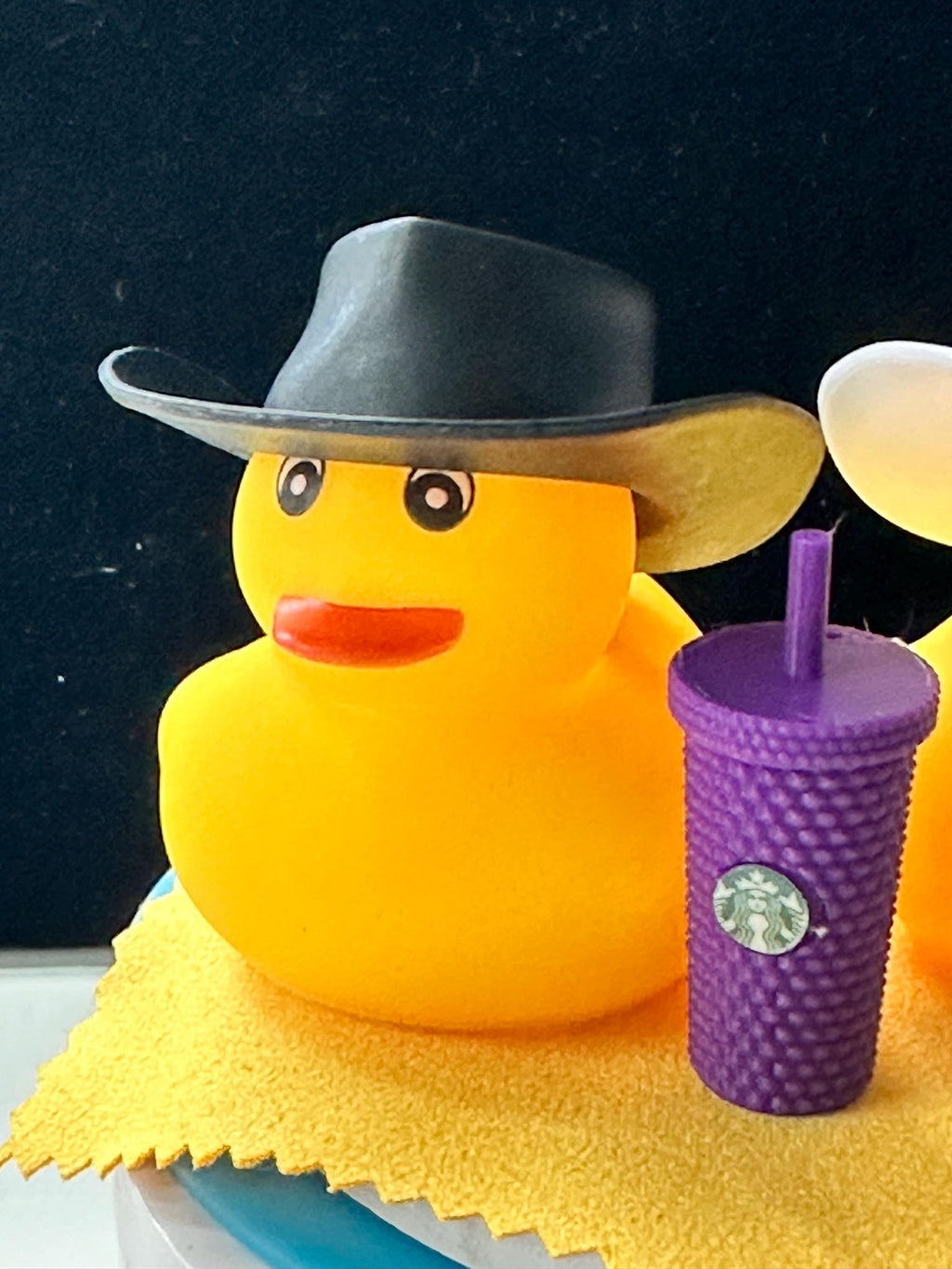 Rubber Duck with Coffee, Cafe fan gift, Personalize with name or year