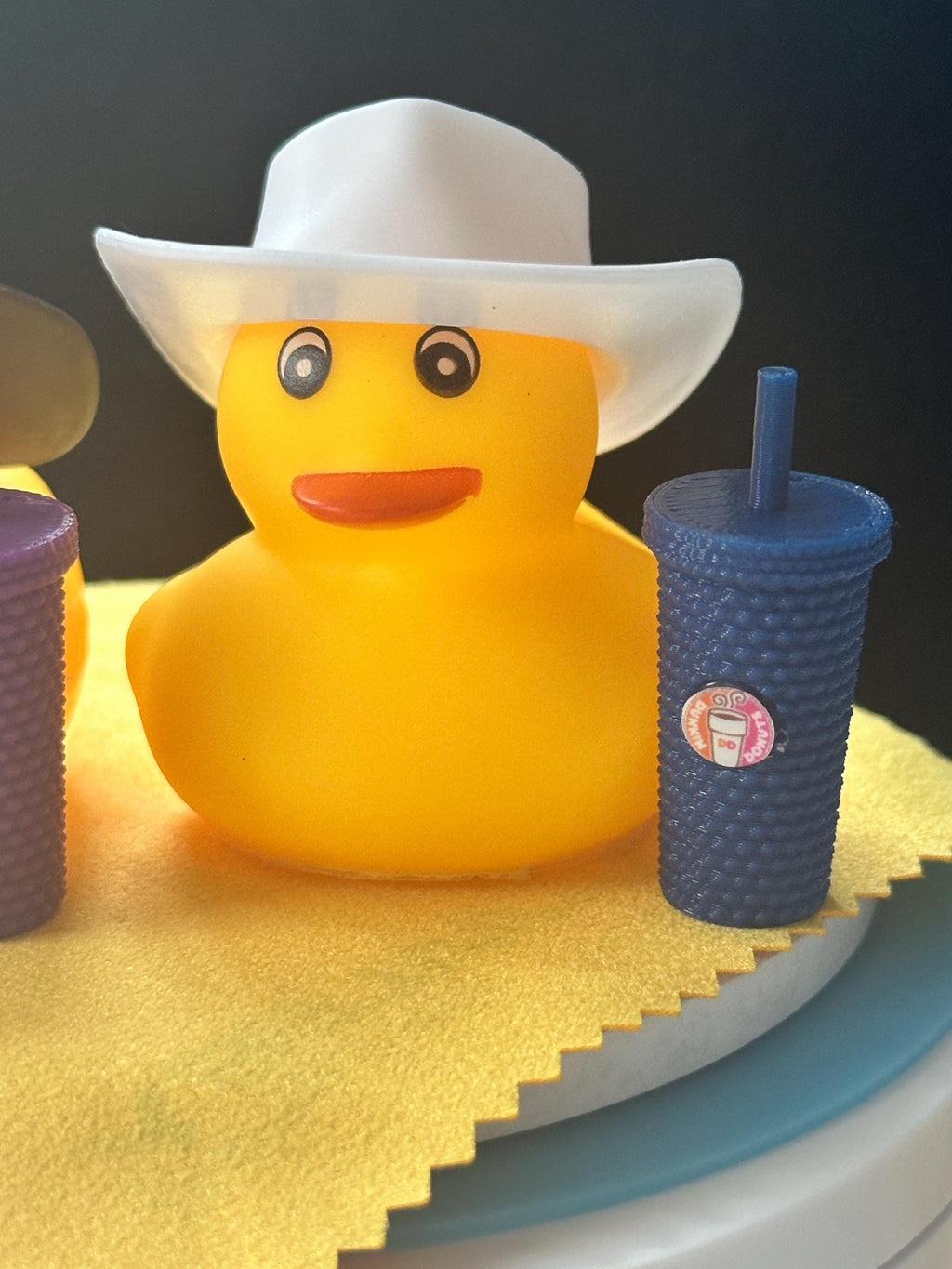 Rubber Duck with Coffee, Cafe fan gift, Personalize with name or year