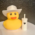 Coffee Duck with Cup: Cruising Dashboard Ornament