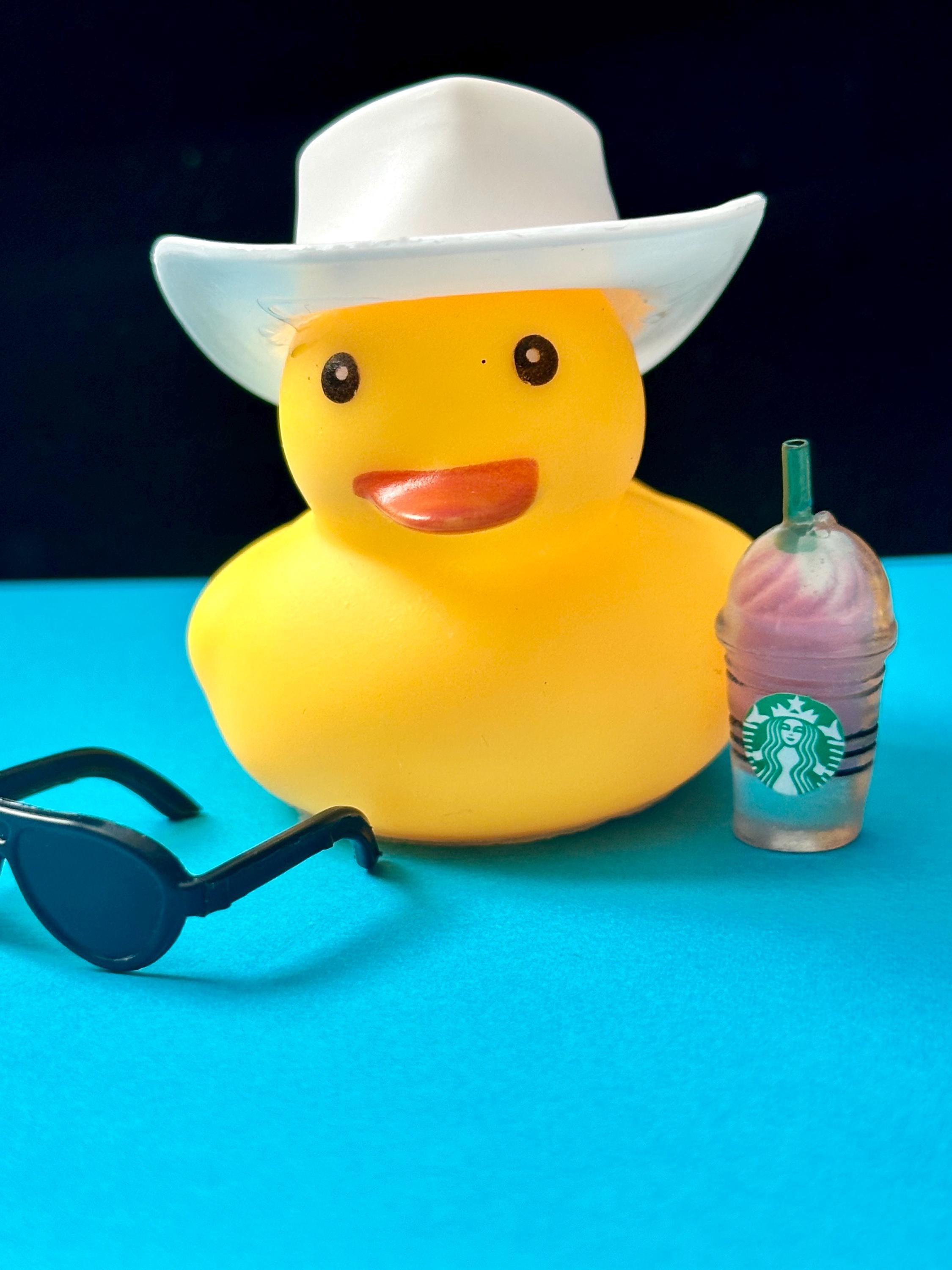 Coffee Western Rubber Duck Dashboard Decor, Coffee Lover Gift, Car & Home Collectible Duck