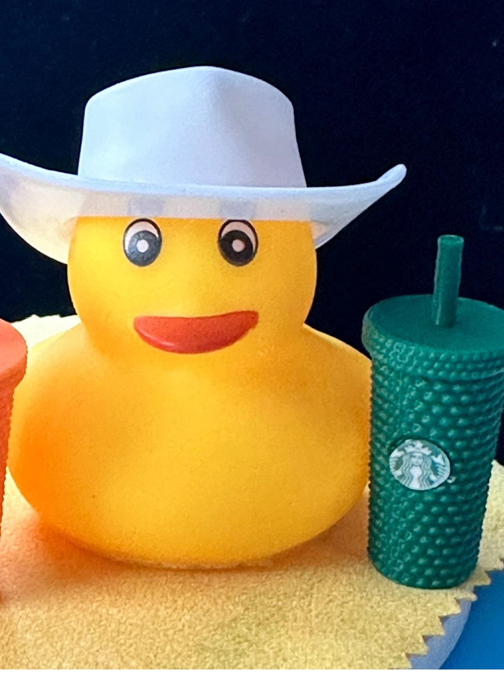 Coffee Lover Rubber Duck,  Fan Gift with Cowboy Hat