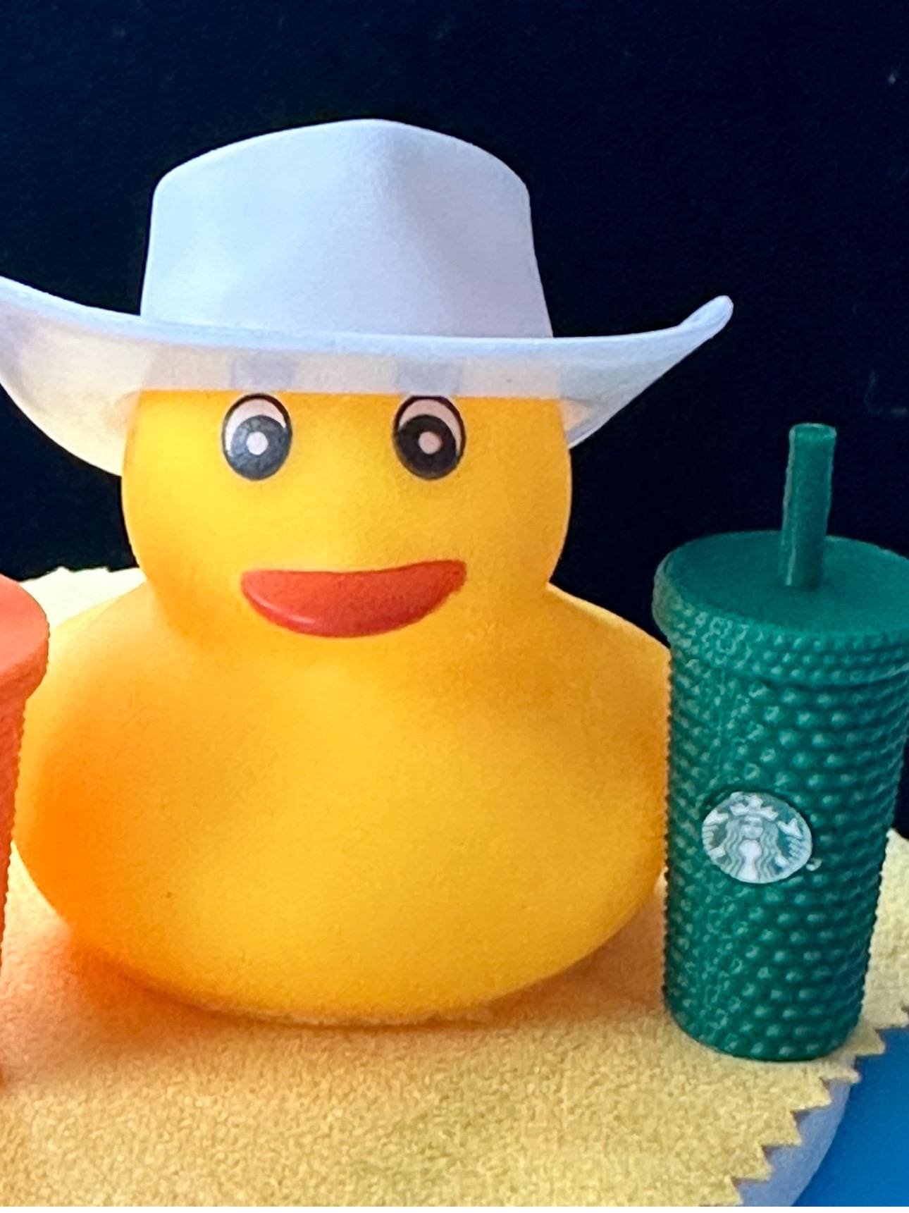 Coffee Lover Rubber Duck,  Fan Gift with Cowboy Hat