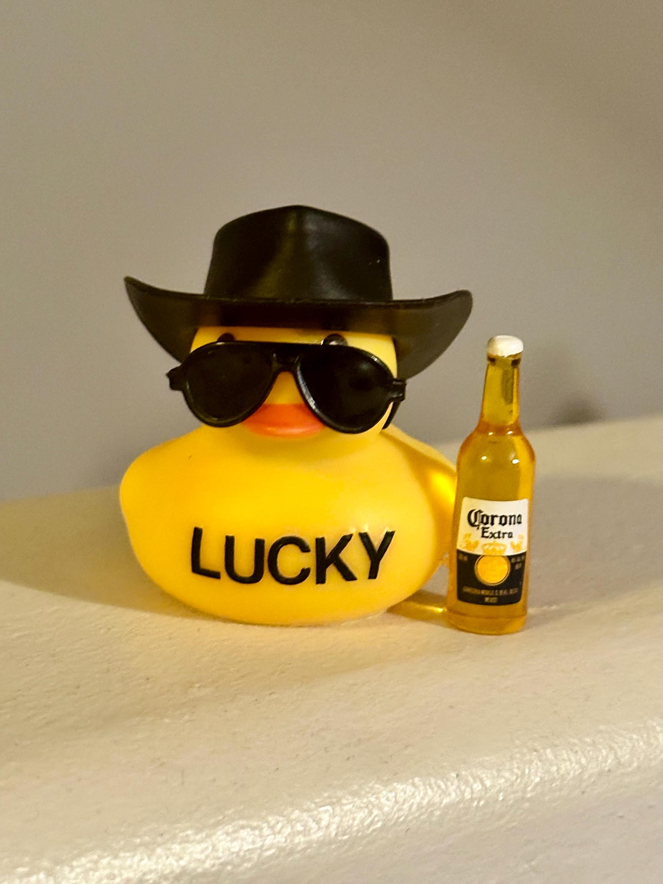 Handmade Rubber Duck Decor: Cowboy Hat, Mini Beer, Car Dashboard Ornament