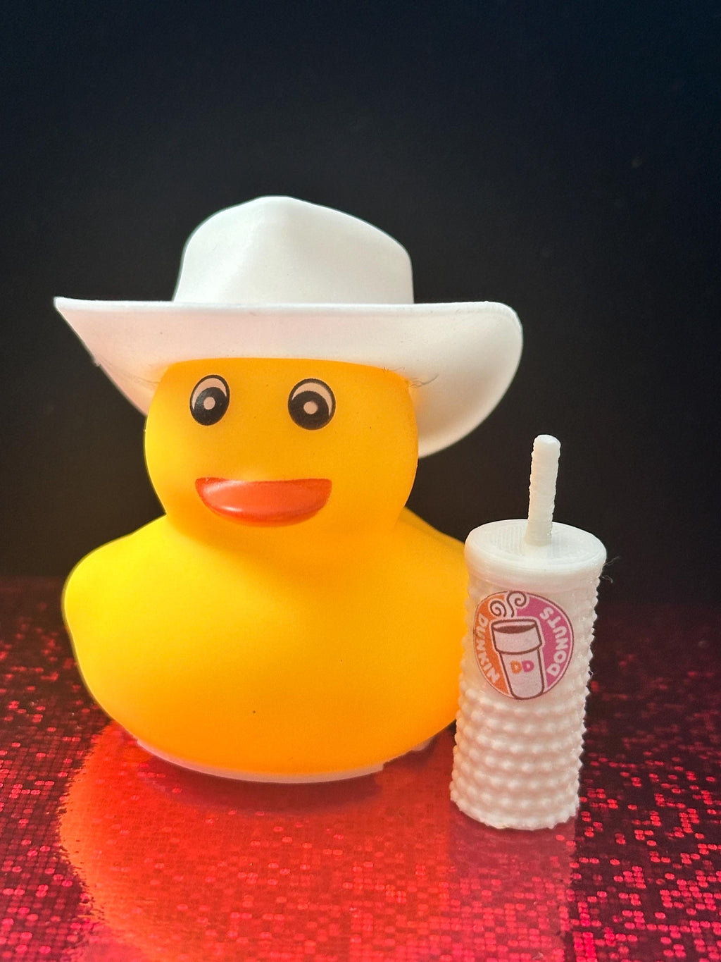 Rubber Duck with Coffee, Cafe fan gift, Personalize with name or year