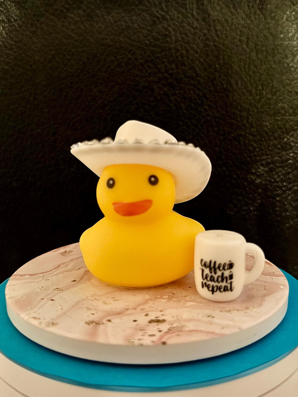 Coffee Western Rubber Duck Dashboard Decor, Coffee Lover Gift, Car & Home Collectible Duck