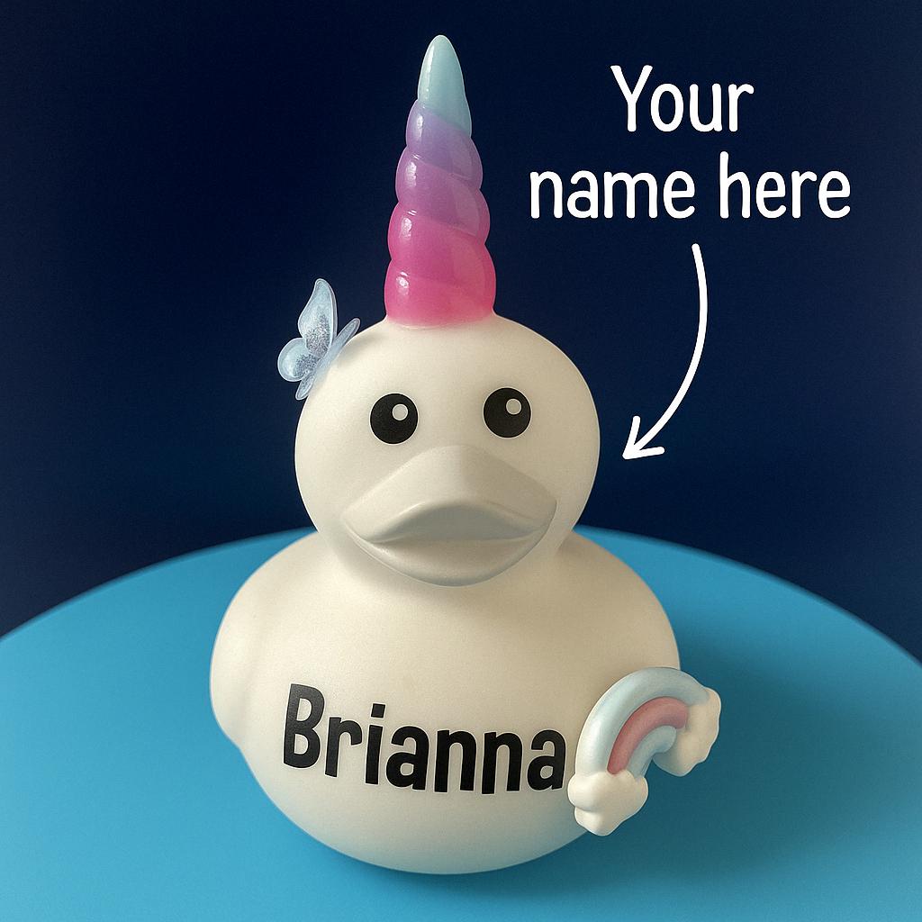 Unicorn Rubber Duck: Customizable Rainbow Desk Decor