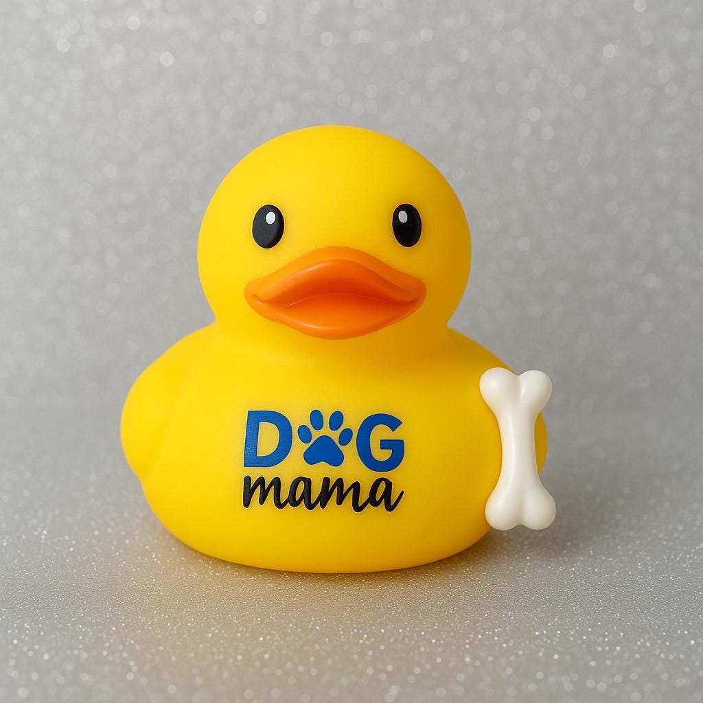 Dog Mama Rubber Duck, Bone Desk Decor, Pet Lover Gift