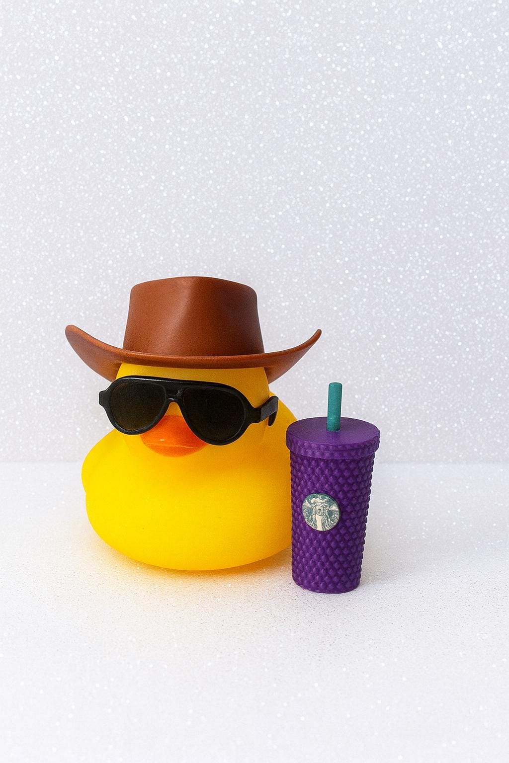 Coffee Lover Rubber Duck,  Fan Gift with Cowboy Hat