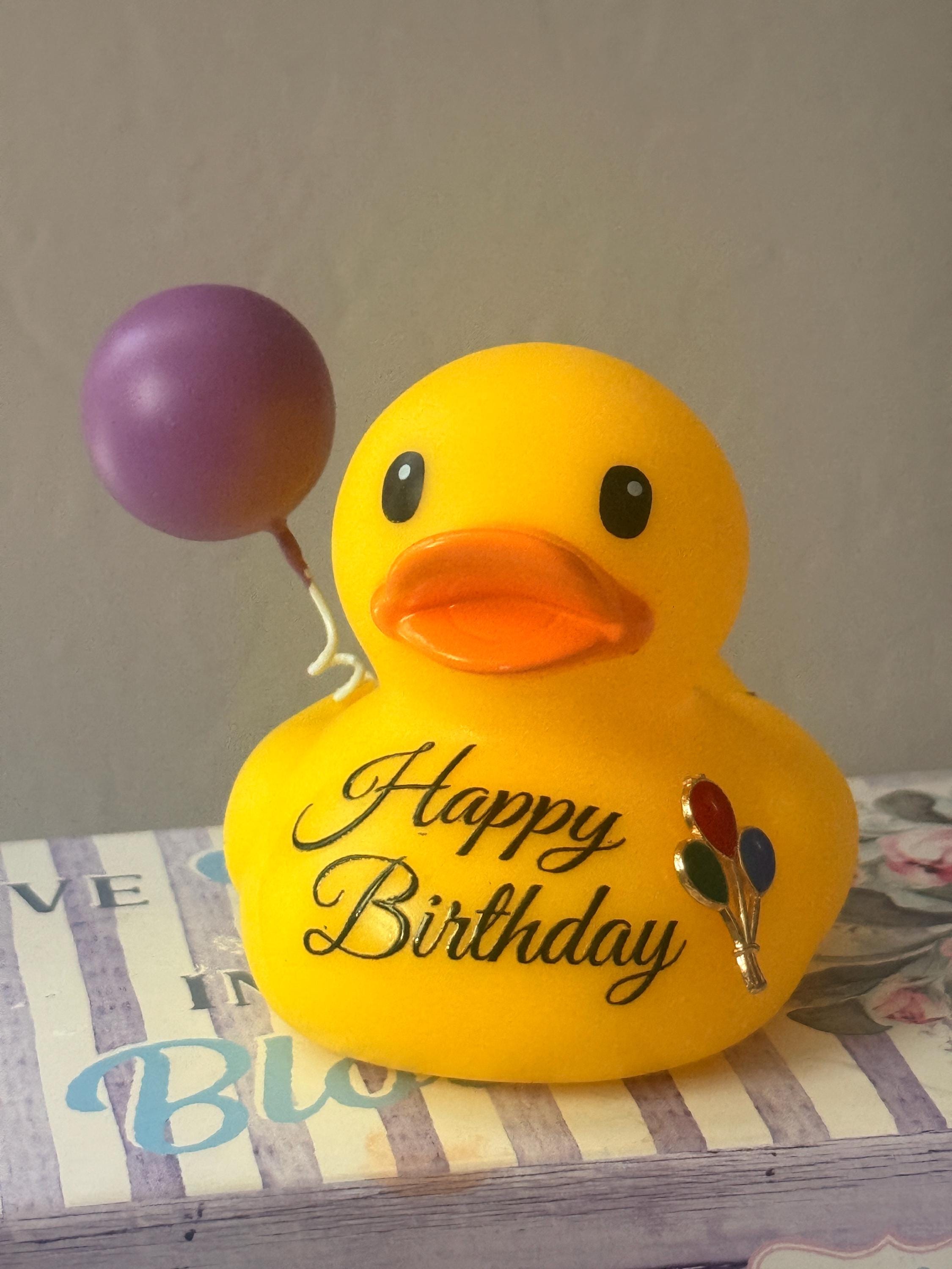 Custom Happy Birthday Rubber Duck with Age, Decorated birthday duck, personalized age gift
