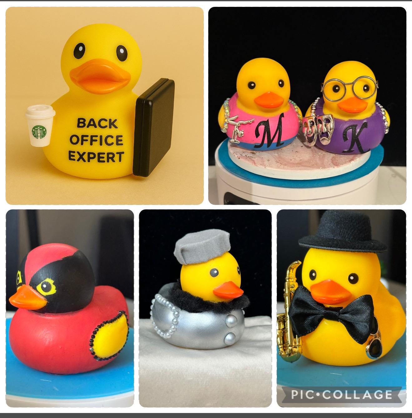 Custom Hand-Painted Rubber Duck, Personalized Auntie Gift, Character Lookalike Toy