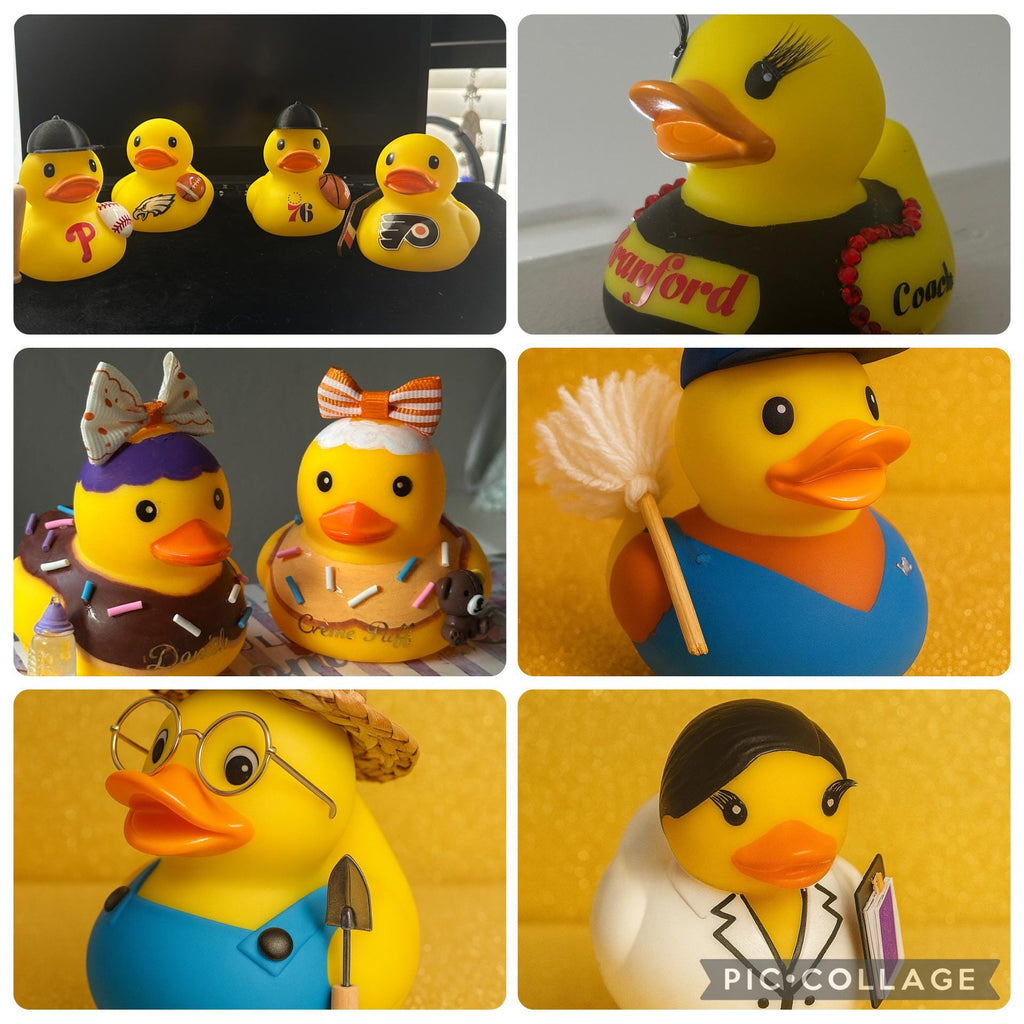 Custom Hand-Painted Rubber Duck, Personalized Auntie Gift, Character Lookalike Toy
