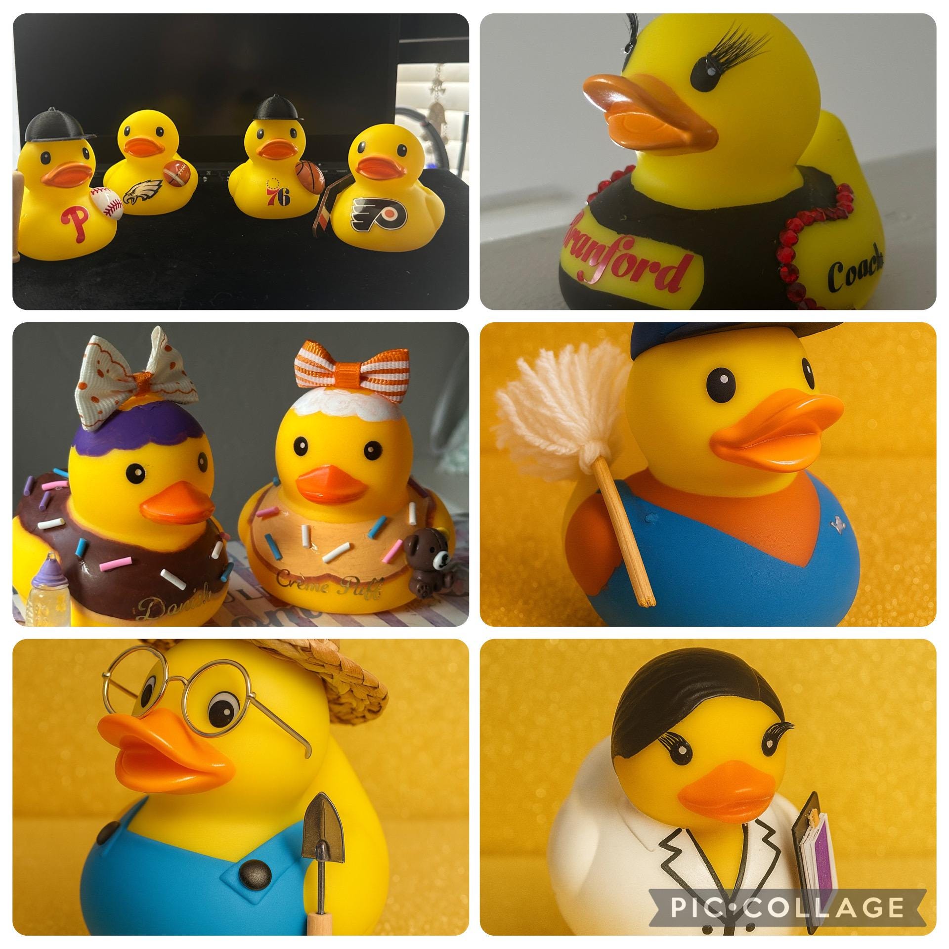 Custom Hand-Painted Rubber Duck, Personalized Auntie Gift, Character Lookalike Toy