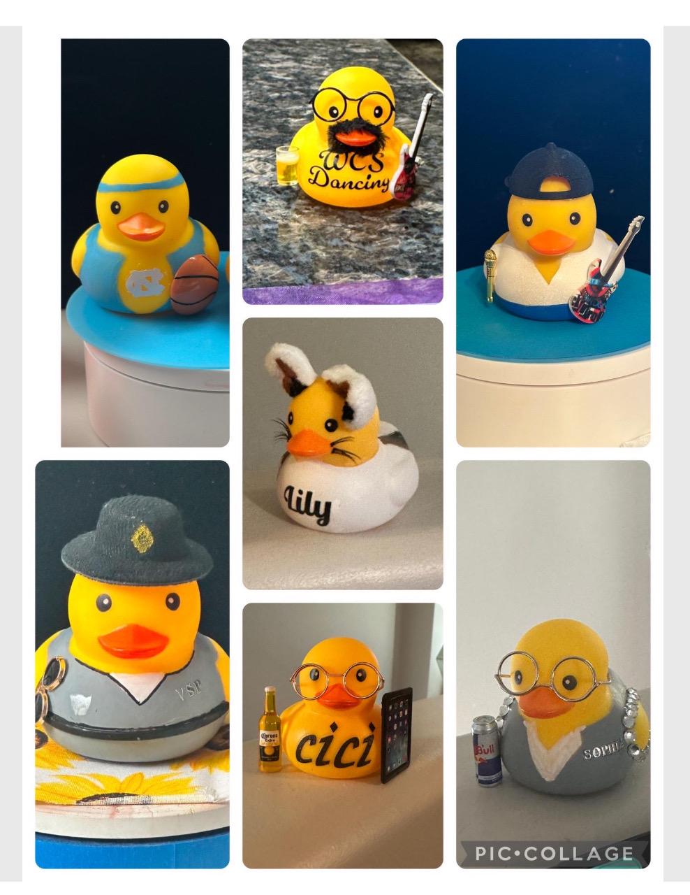Custom Hand-Painted Rubber Duck, Personalized Auntie Gift, Character Lookalike Toy