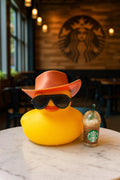 Coffee Western Rubber Duck Dashboard Decor, Coffee Lover Gift, Car & Home Collectible Duck