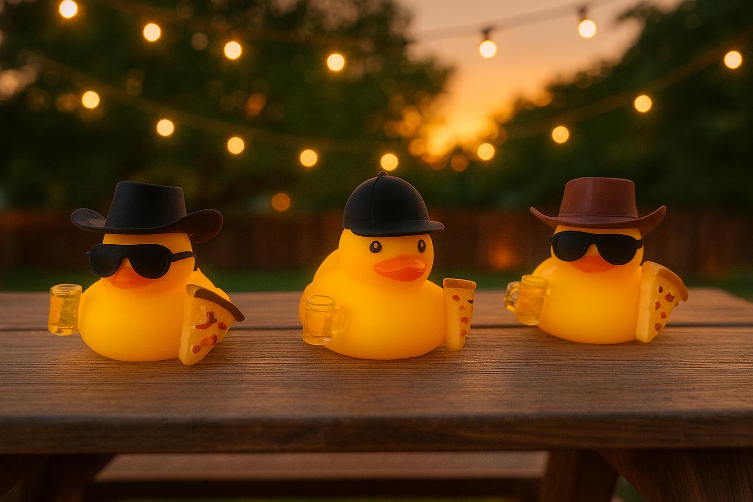 Pizza and beer Rubber Duck: Travel Gift, Dashboard Decor