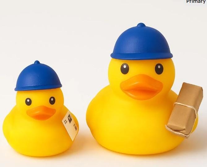 Mail Carrier Rubber Duck, Postal Worker Gift, Delivery Toy