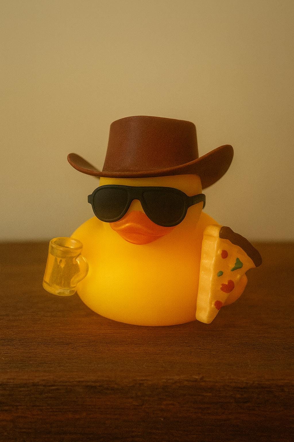 Pizza and beer Rubber Duck: Travel Gift, Dashboard Decor