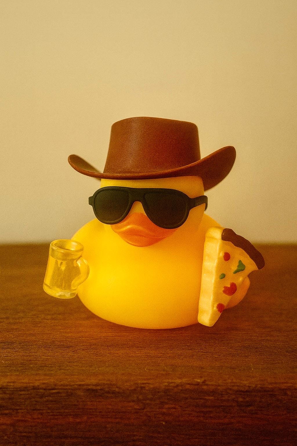 Pizza and beer Rubber Duck: Travel Gift, Dashboard Decor