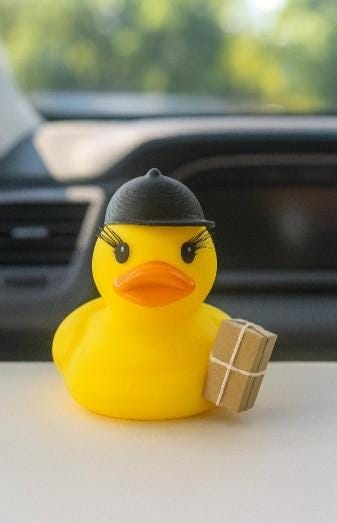 Mail Carrier Rubber Duck, Postal Worker Gift, Delivery Toy