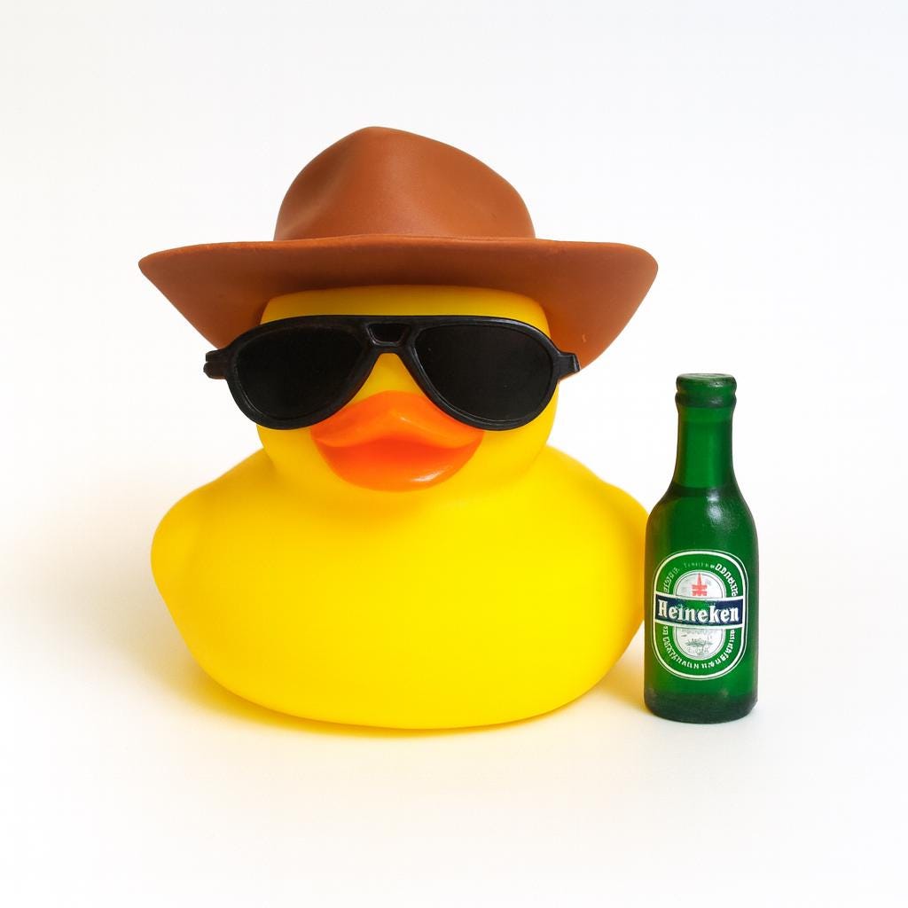 Cowboy Rubber Duck: Beer Theme Car Accessory