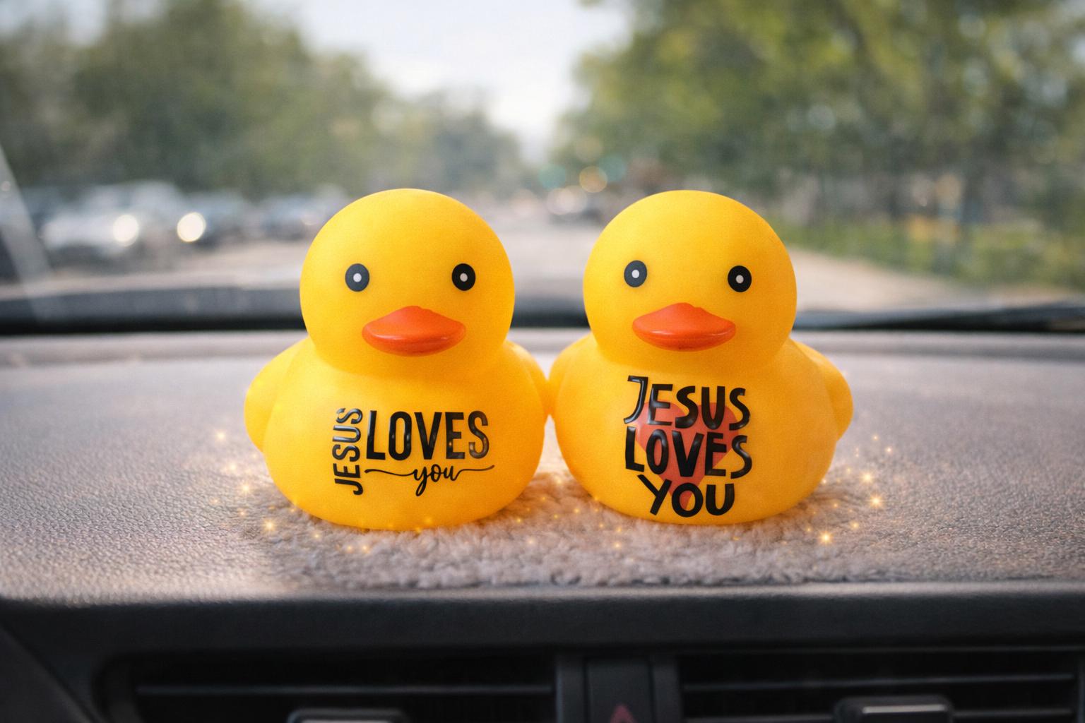 Jesus Loves You Rubber Duck 4 Inch Faith Gift & Display Duck