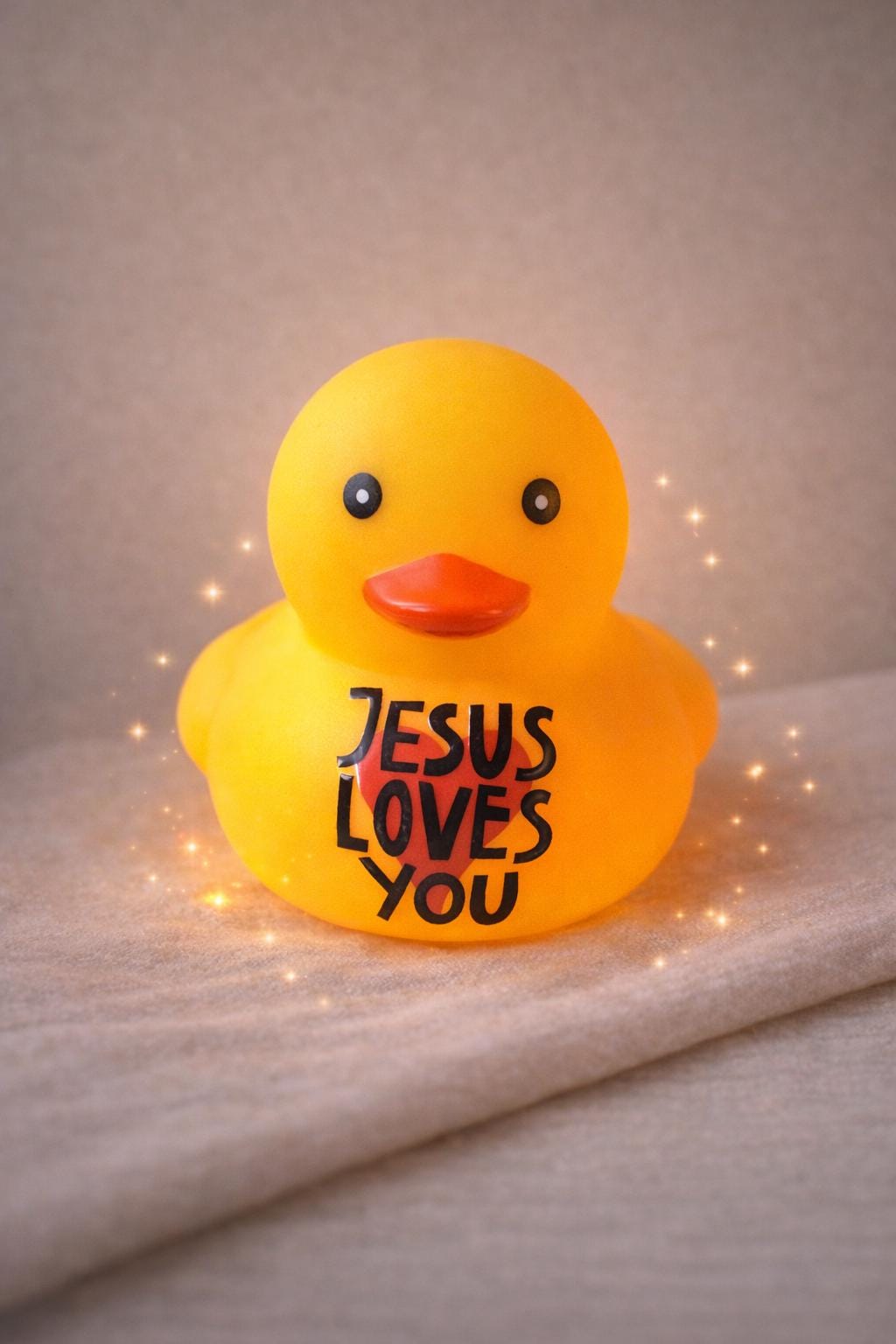 Jesus Loves You Rubber Duck 4 Inch Faith Gift & Display Duck