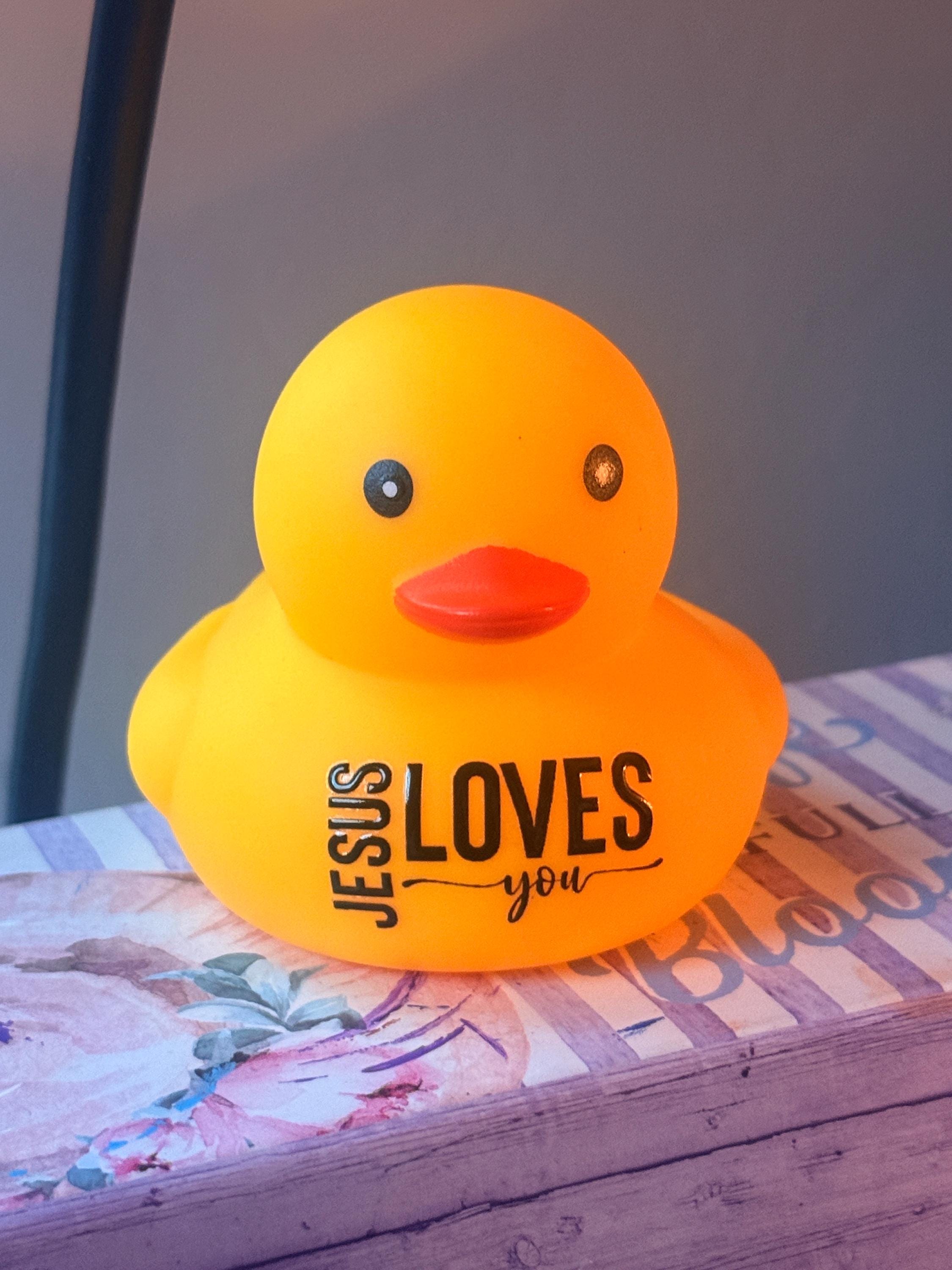Jesus Loves You Rubber Duck 4 Inch Faith Gift & Display Duck