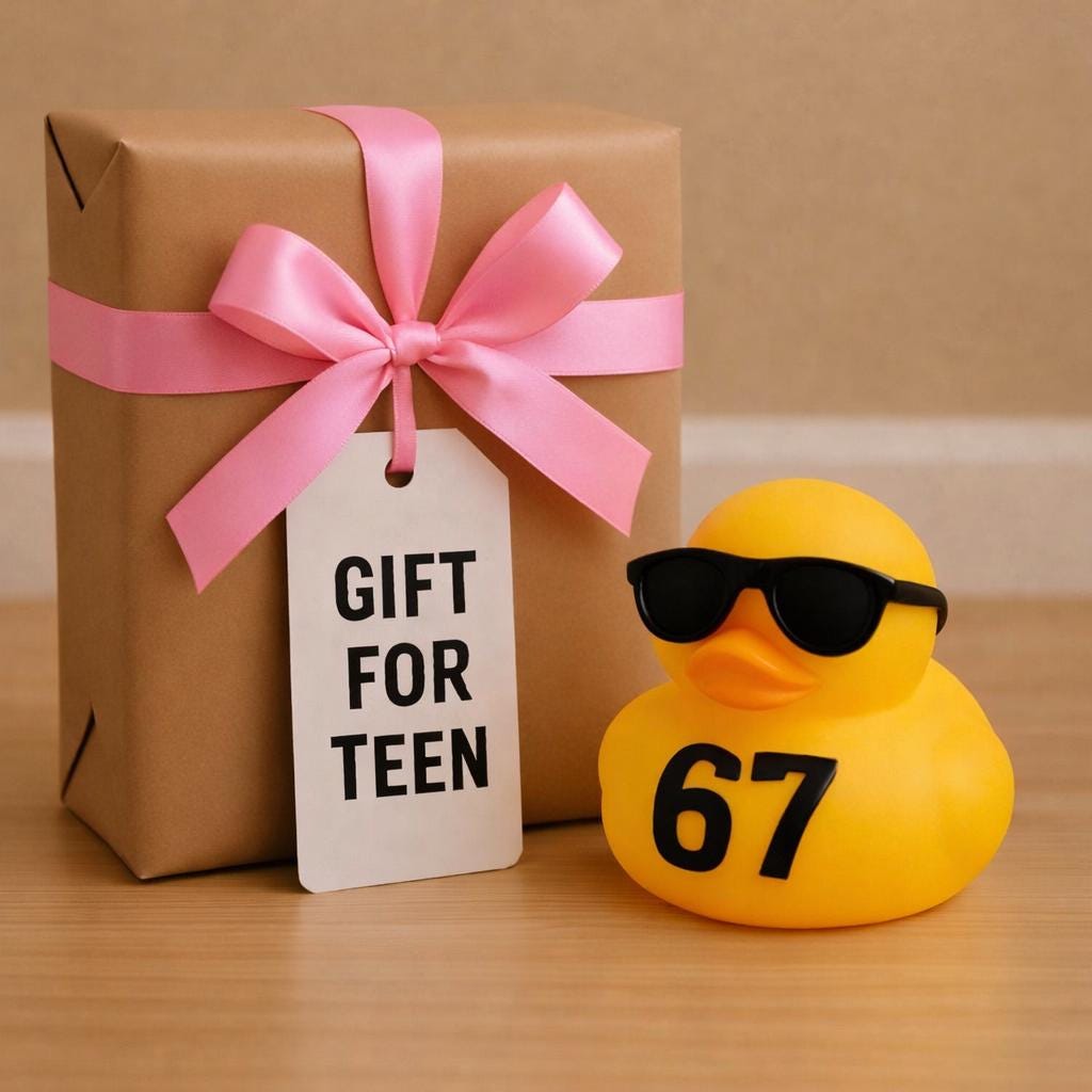 67 Trend Rubber Duck – Funny Teen Gift, Stocking Stuffer, Viral TikTok Meme Collectible, BET trend, Valentine’s Day gift