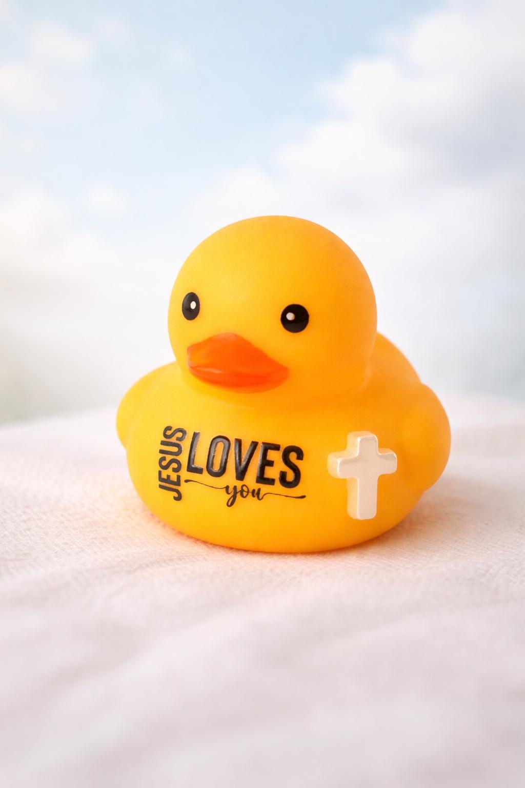 Jesus Loves You Rubber Duck 4 Inch Faith Gift & Display Duck