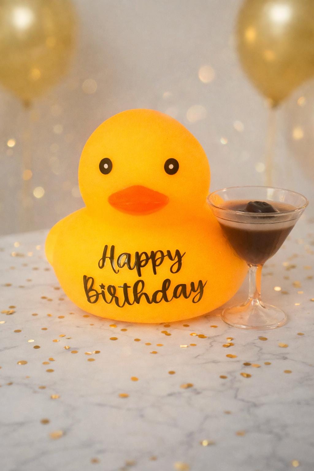 Custom Happy Birthday Rubber Duck with Age, Decorated birthday duck, personalized age gift