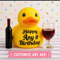 Custom Happy Birthday Rubber Duck with Age, Decorated birthday duck, personalized age gift