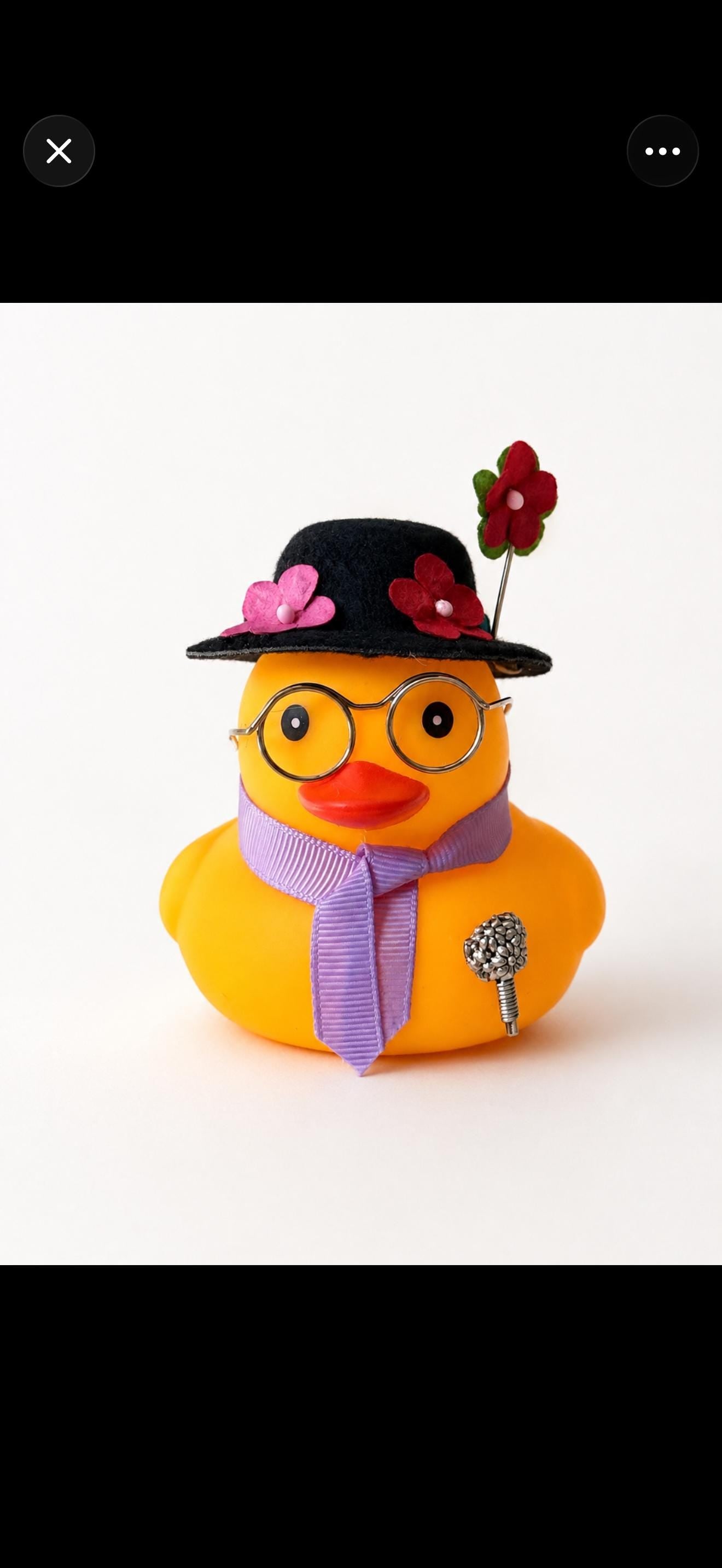 Umbrella Nanny Rubber Duck: Car Dashboard Ornament with Removable Glasses
