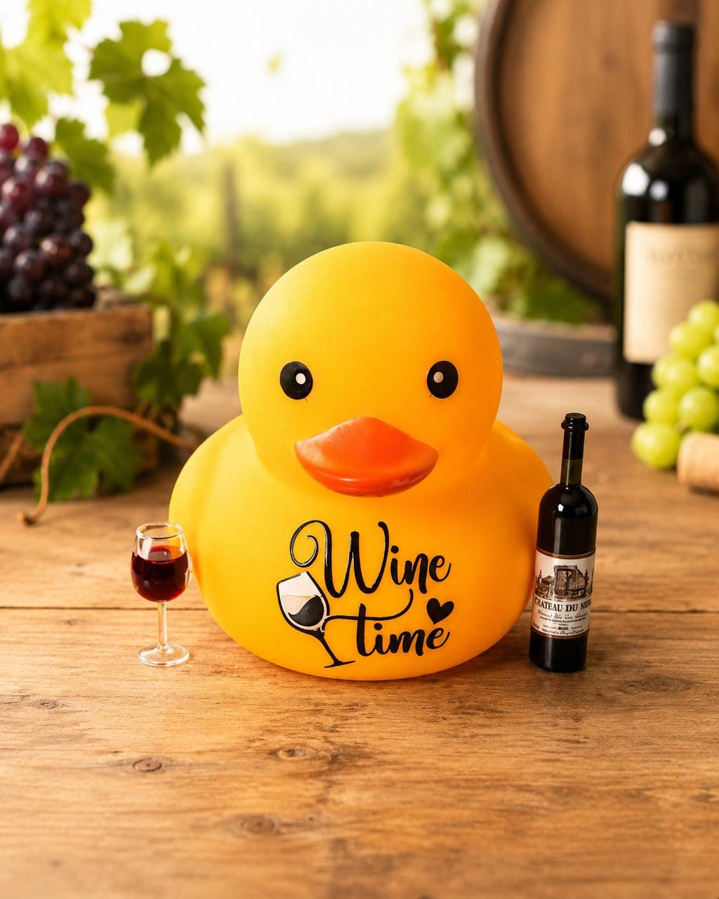 Custom wine lover rubber duck, decorated bar cart rubber duck, best friend gift